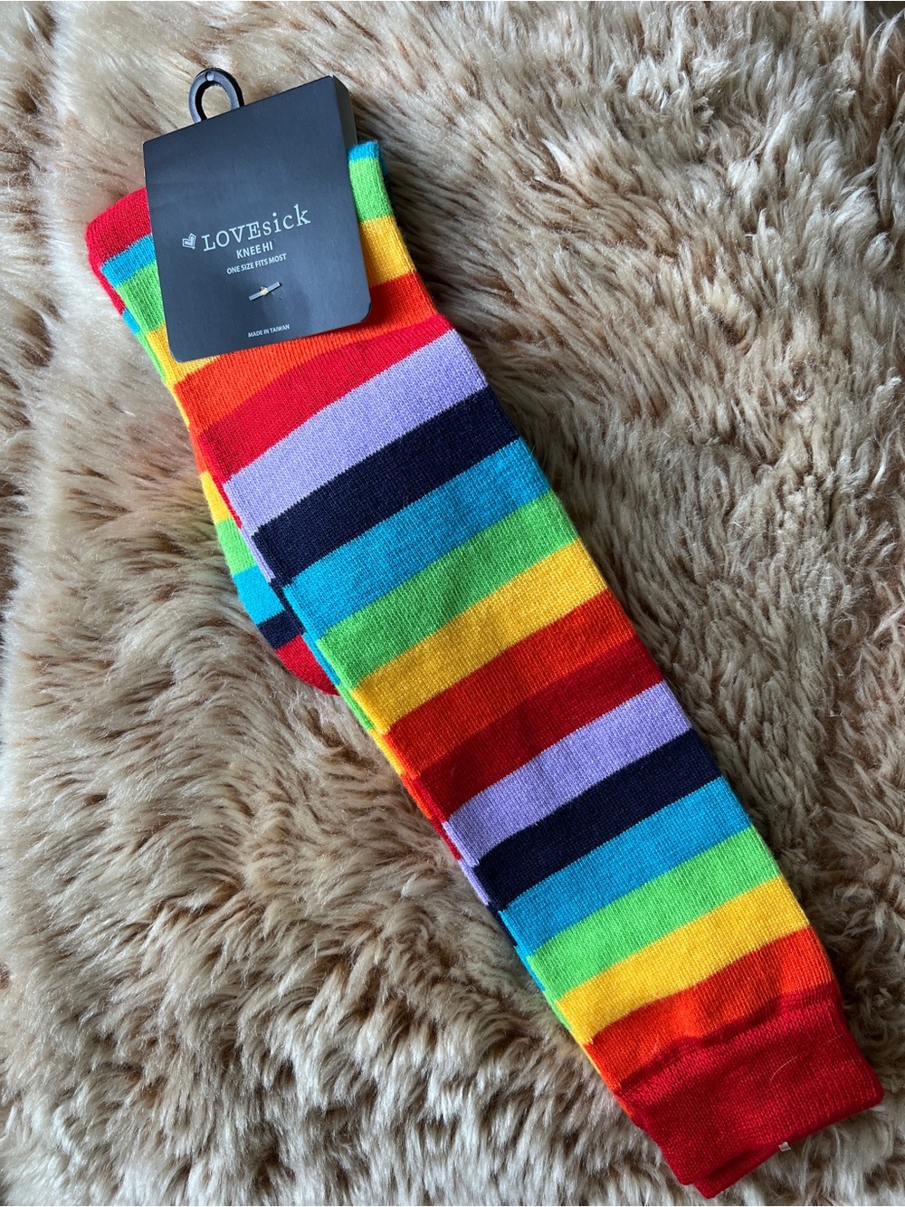 NWT Rainbow knee high socks
